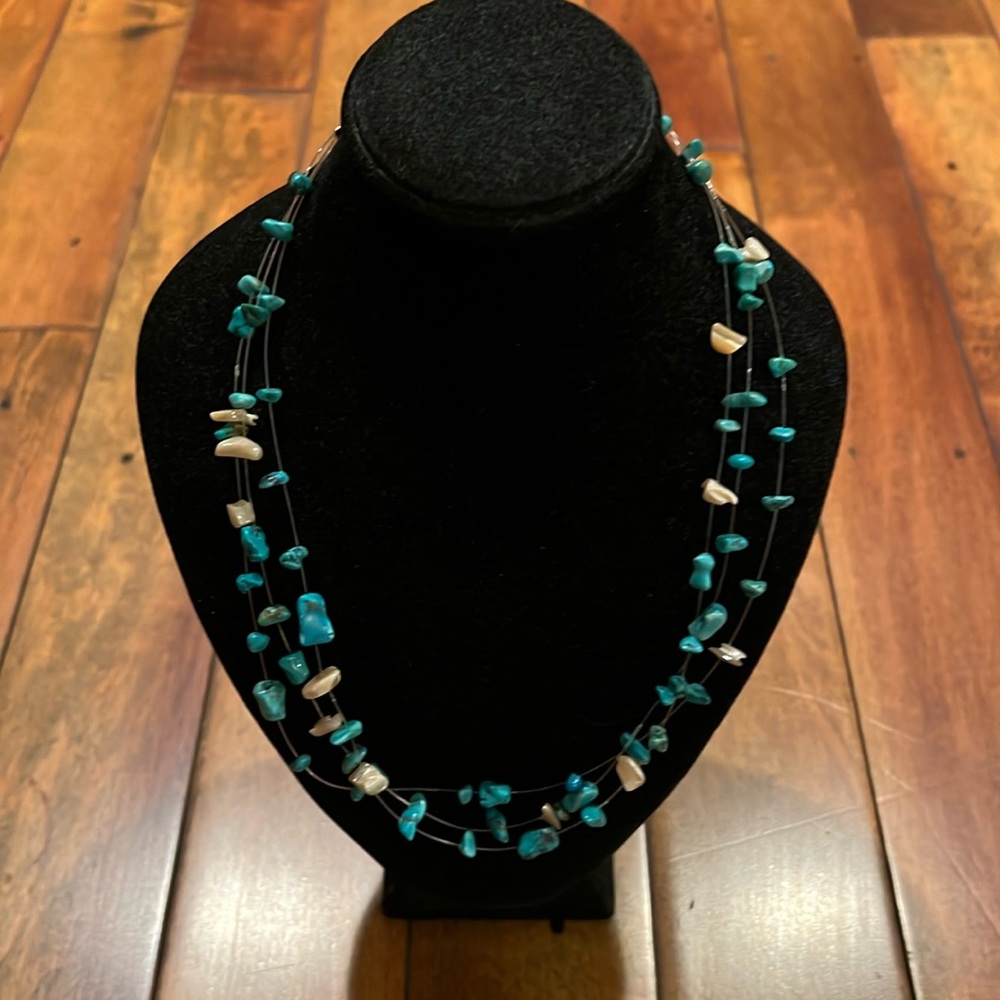 Silpada chunk turquoise and mother of pearl necklace